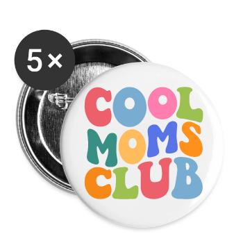 Cool Moms Club - Buttons klein 25 mm (5er Pack) - Weiß - Vorne