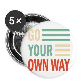 Go your own Way - Buttons small 1''/25 mm (5-pack) - white - Front