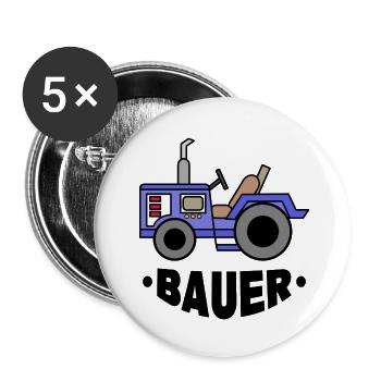 Landmaschinen Spruch Bauer Traktor Nutzfahrzeug - Buttons klein 25 mm (5er Pack) - Weiß - Vorne