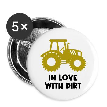 Landwirt Statement Bauernhof Traktor Nutzfahrzeug - Buttons klein 25 mm (5er Pack) - Weiß - Vorne