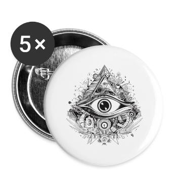 Mystic Eye - Buttons small 1''/25 mm (5-pack) - white - Front