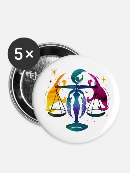 Die Astro-Skala - Buttons klein 25 mm (5er Pack) - Weiß