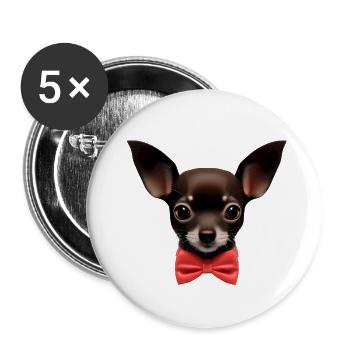 Chihuahua Dog Chihuahua Puppy Dogs Propriétaires de chiens - Lot de 5 petits badges (25 mm) - blanc - Devant
