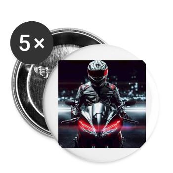 Motorcycle Digital Art - Buttons small 1''/25 mm (5-pack) - white - Front