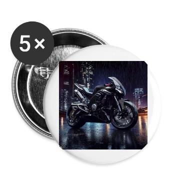 Motorcycle Digital Art - Buttons small 1''/25 mm (5-pack) - white - Front