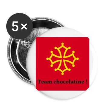 Team chocolatine ! - Lot de 5 petits badges (25 mm) - blanc - Devant