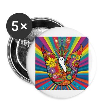 Harmony of love - Buttons small 1''/25 mm (5-pack) - white - Front