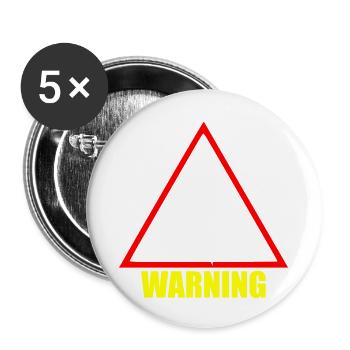 Warning raver - Buttons small 1''/25 mm (5-pack) - white - Front