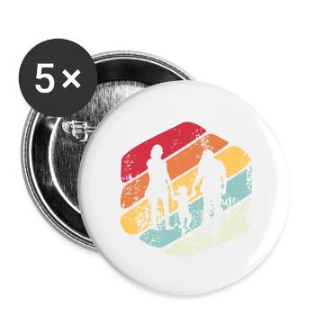 Die Vintage-Geschenkfamilie - Buttons klein 25 mm (5er Pack) - Weiß - Vorne