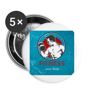 Fitness your body - Buttons klein 25 mm (5er Pack) - Weiß - Vorne
