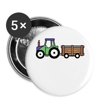 Feld Landwirt Traktor Landmaschinen Bauernhof - Buttons klein 25 mm (5er Pack) - Weiß - Vorne