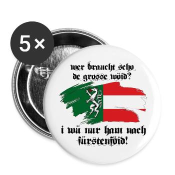 fürstenfeld - i wü wieda ham - Buttons klein 25 mm (5er Pack) - Weiß - Vorne