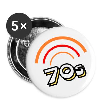 70er Jahre - Buttons klein 25 mm (5er Pack) - Weiß - Vorne