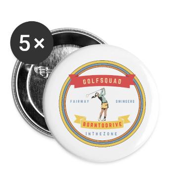 Retro Golf Squad Woman - Buttons small 1''/25 mm (5-pack) - white - Front