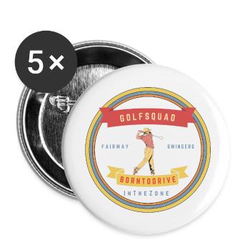 Golf Squad Man - Buttons small 1''/25 mm (5-pack) - white - Front
