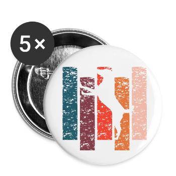 Chien cadeau Vintage - Lot de 5 petits badges (25 mm) - blanc - Devant