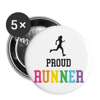 Fier coureur LGBT - Lot de 5 petits badges (25 mm) - blanc - Devant