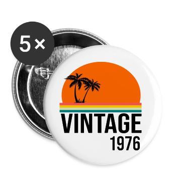 Jahrgang 1976 - Buttons klein 25 mm (5er Pack) - Weiß - Vorne