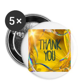 Thank you - Buttons klein 25 mm (5er Pack) - Weiß - Vorne