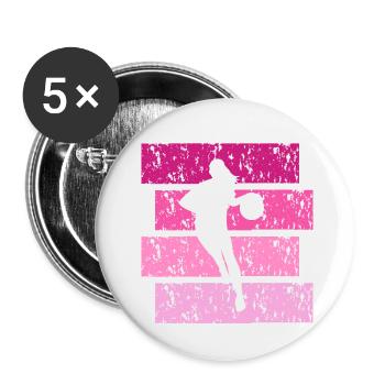 Basketball cadeau Vintage - Lot de 5 petits badges (25 mm) - blanc - Devant