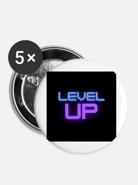 Level Up - Buttons klein 25 mm (5er Pack) - Weiß