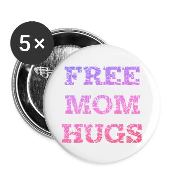 Kostenlose Mama-Umarmungen - Buttons klein 25 mm (5er Pack) - Weiß - Vorne
