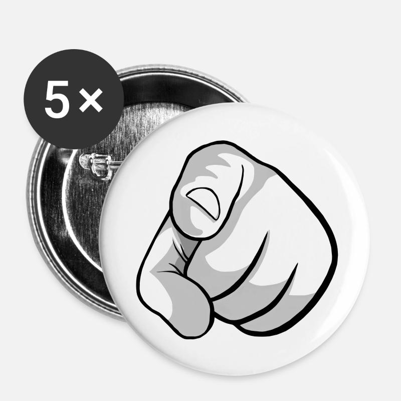 Index - Lot de 5 petits badges (25 mm) - blanc