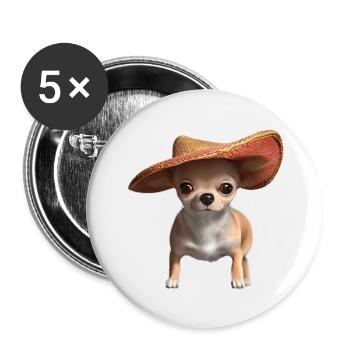 Chihuahua Dog Propriétaire Chihuahua Puppy Dogs - Lot de 5 petits badges (25 mm) - blanc - Devant