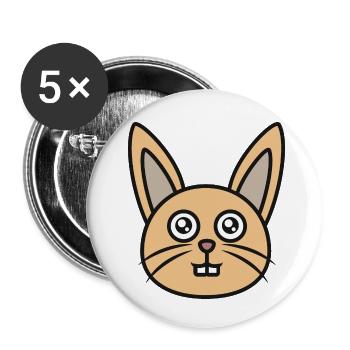 Lapin mignon - Lot de 5 petits badges (25 mm) - blanc - Devant