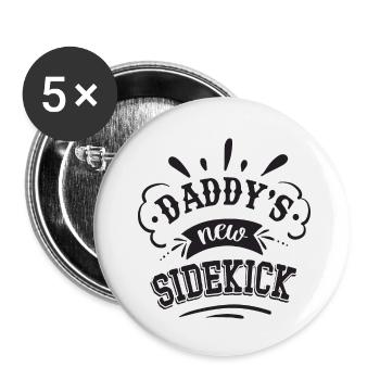 Daddy ́s new Sidekick - Buttons small 1''/25 mm (5-pack) - white - Front