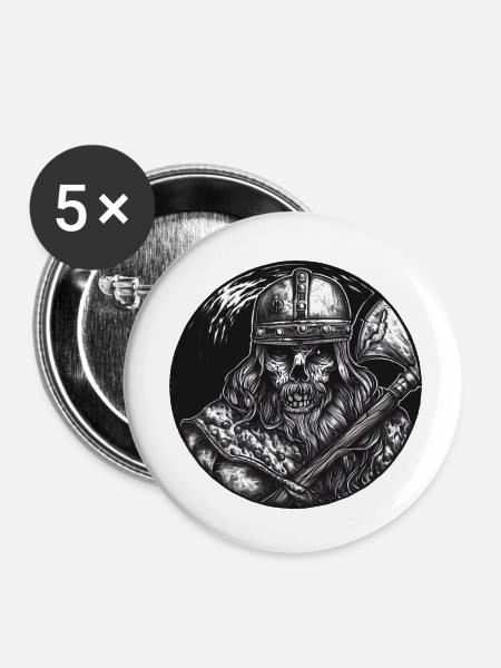 Draug - Undead Viking - Buttons klein 25 mm (5er Pack) - Weiß