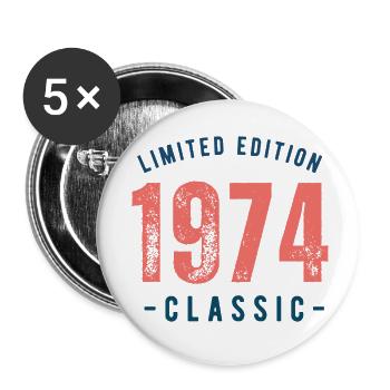 Année de construction: 1974 - Lot de 5 petits badges (25 mm) - blanc - Devant