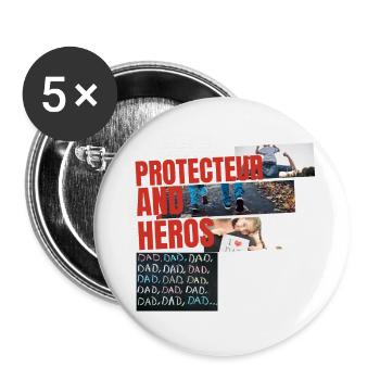 dessin de la fête des pères - Lot de 5 petits badges (25 mm) - blanc - Devant