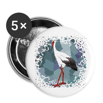 Stork - Buttons small 1''/25 mm (5-pack) - white - Front