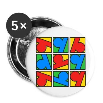 Moda modèle 110623 - Lot de 5 petits badges (25 mm) - blanc - Devant