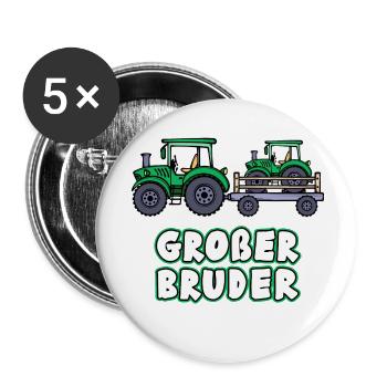 Nutzfahrzeug Bauer Statement Traktor Biobauer - Buttons klein 25 mm (5er Pack) - Weiß - Vorne