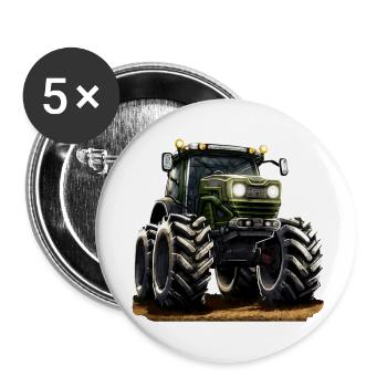 Tractors are getting bigger and bigger - Buttons small 1''/25 mm (5-pack) - white - Front