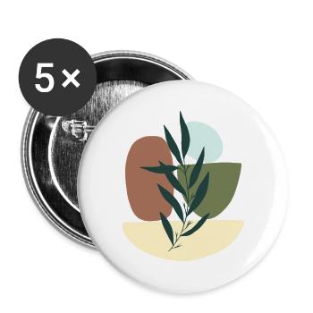 Style bohème minimaliste - Lot de 5 petits badges (25 mm) - blanc - Devant
