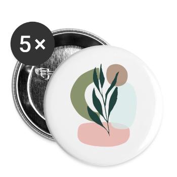 Style bohème minimaliste - Lot de 5 petits badges (25 mm) - blanc - Devant
