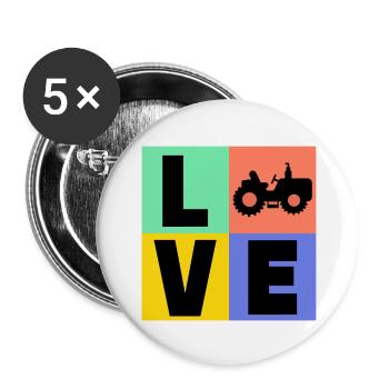 Tracteur disant agriculteur pays véhicule à moteur pneumatique - Lot de 5 petits badges (25 mm) - blanc - Devant