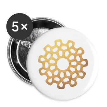 Sun Gold Ornament Yoga Meditation Concentration - Buttons small 1''/25 mm (5-pack) - white - Front