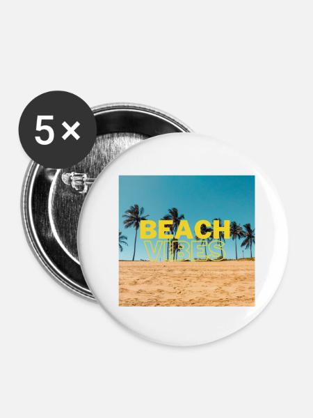 Beach 15 - Buttons klein 25 mm (5er Pack) - Weiß