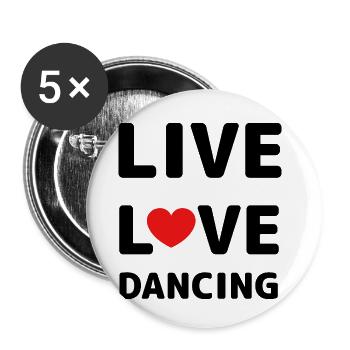 Dancing Dance Music - Buttons small 1''/25 mm (5-pack) - white - Front