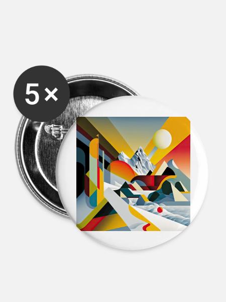 The Bauhaus Legacy - Buttons klein 25 mm (5er Pack) - Weiß
