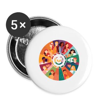 Symbol für Diversität und Toleranz - Buttons klein 25 mm (5er Pack) - Weiß - Vorne