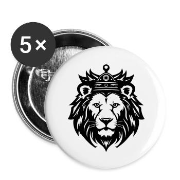 Lion Lion Head Predator - Buttons small 1''/25 mm (5-pack) - white - Front