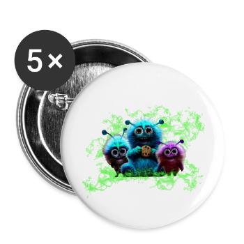 Das Mumzels Grün - Buttons klein 25 mm (5er Pack) - Weiß - Vorne