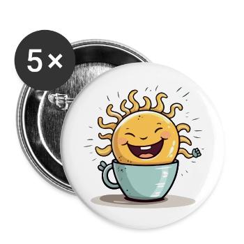 Breakfast sun - Buttons small 1''/25 mm (5-pack) - white - Front