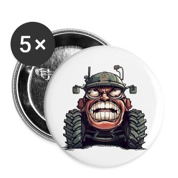 Dem Traktorsieht man den Ärger an - Buttons klein 25 mm (5er Pack) - Weiß - Vorne