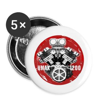 VMAX 1200 Engine Japan Style - Buttons klein 25 mm (5er Pack) - Weiß - Vorne